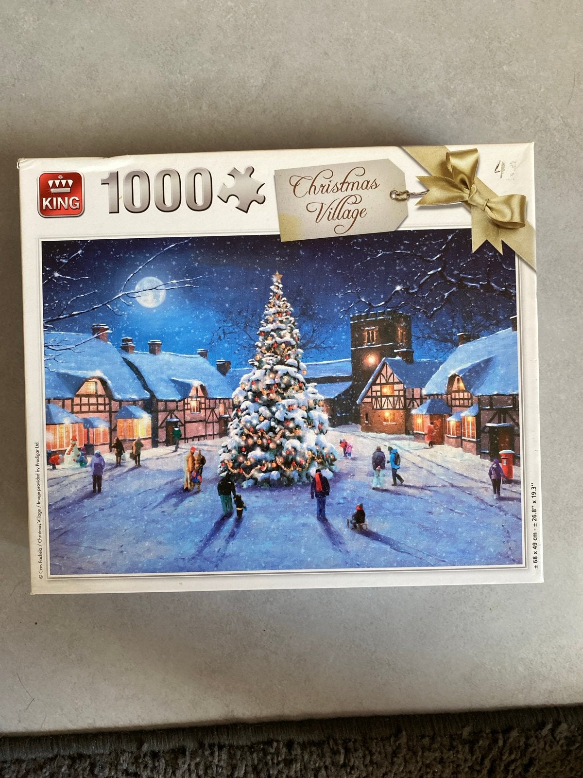 King Legpuzzel Christmas Village 1000 stukjes, Ophalen of Verzenden, 500 t/m 1500 stukjes, Zo goed als nieuw, Legpuzzel