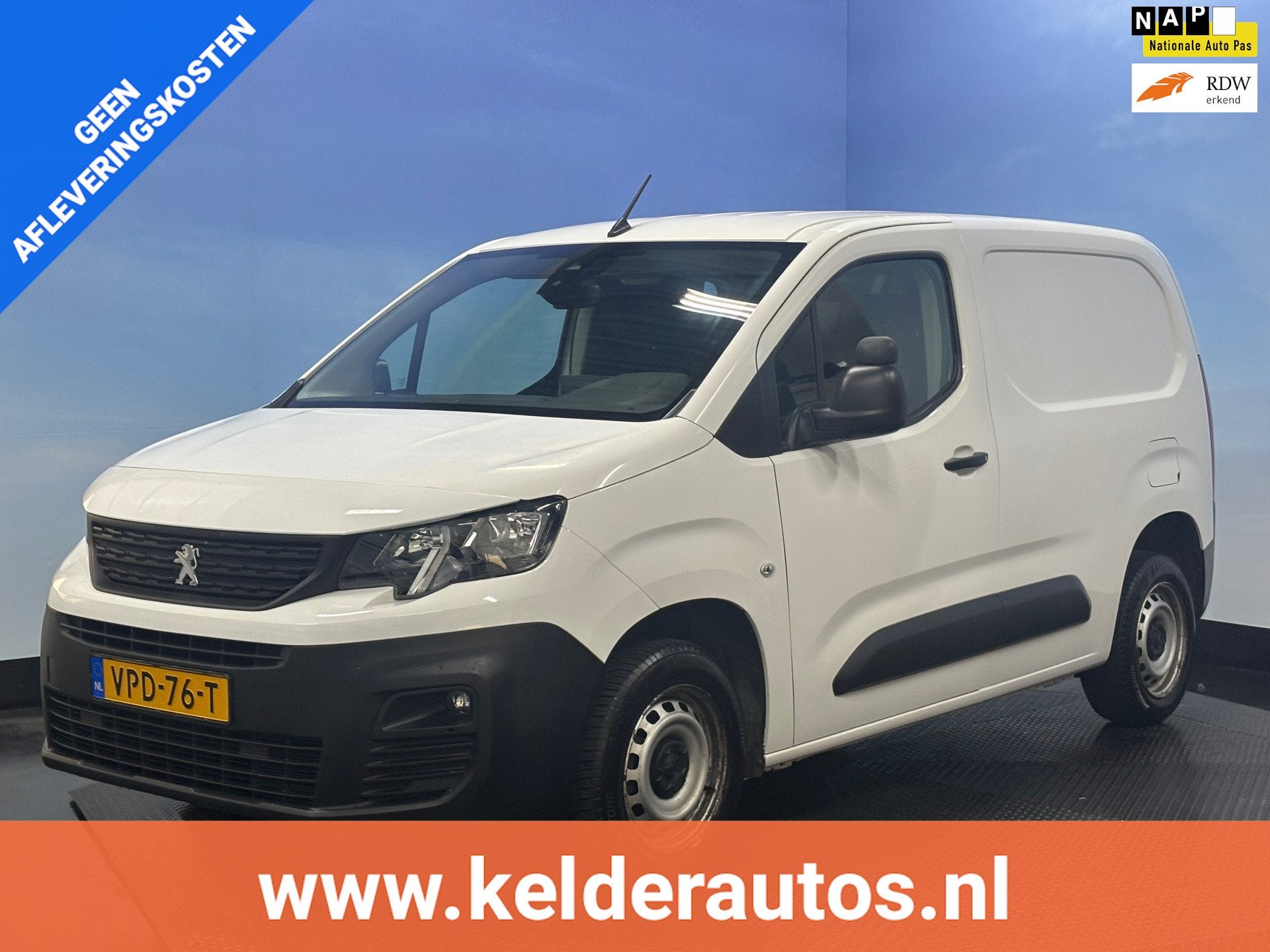 Peugeot Partner 1.5 BlueHDI Premium Airco | Cruise | PDC, Stof, Gebruikt, 4 cilinders, Wit