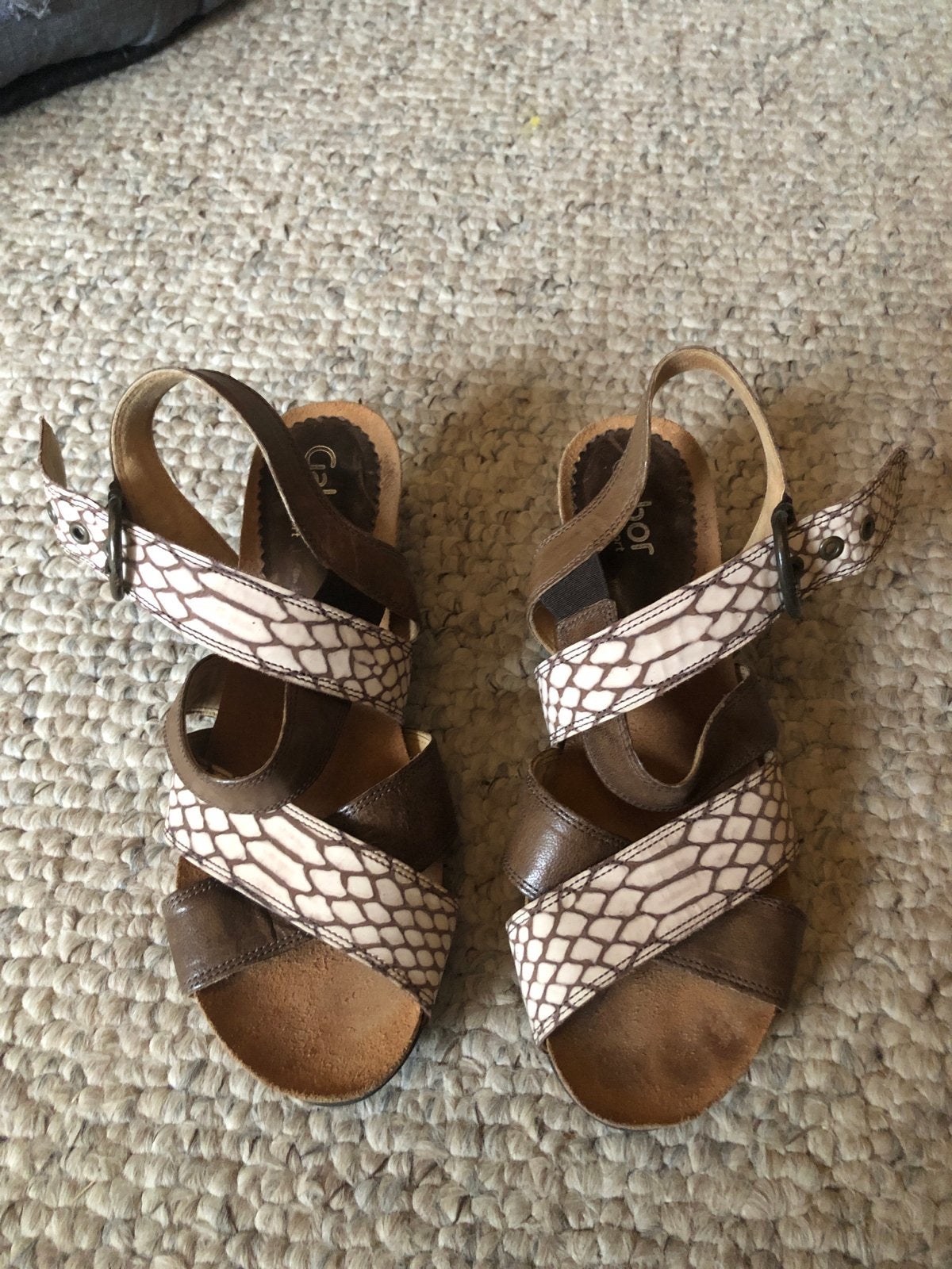 Gabor Sport Sandalen met Hak - Maat 38.5, Ophalen of Verzenden, Gedragen, Bruin, Sandalen of Muiltjes