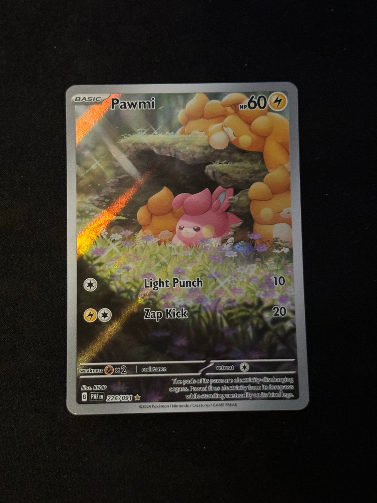 Pawmi Pokémon Kaart - Nieuwstaat, Ophalen of Verzenden, Nieuw, Losse kaart, Foil