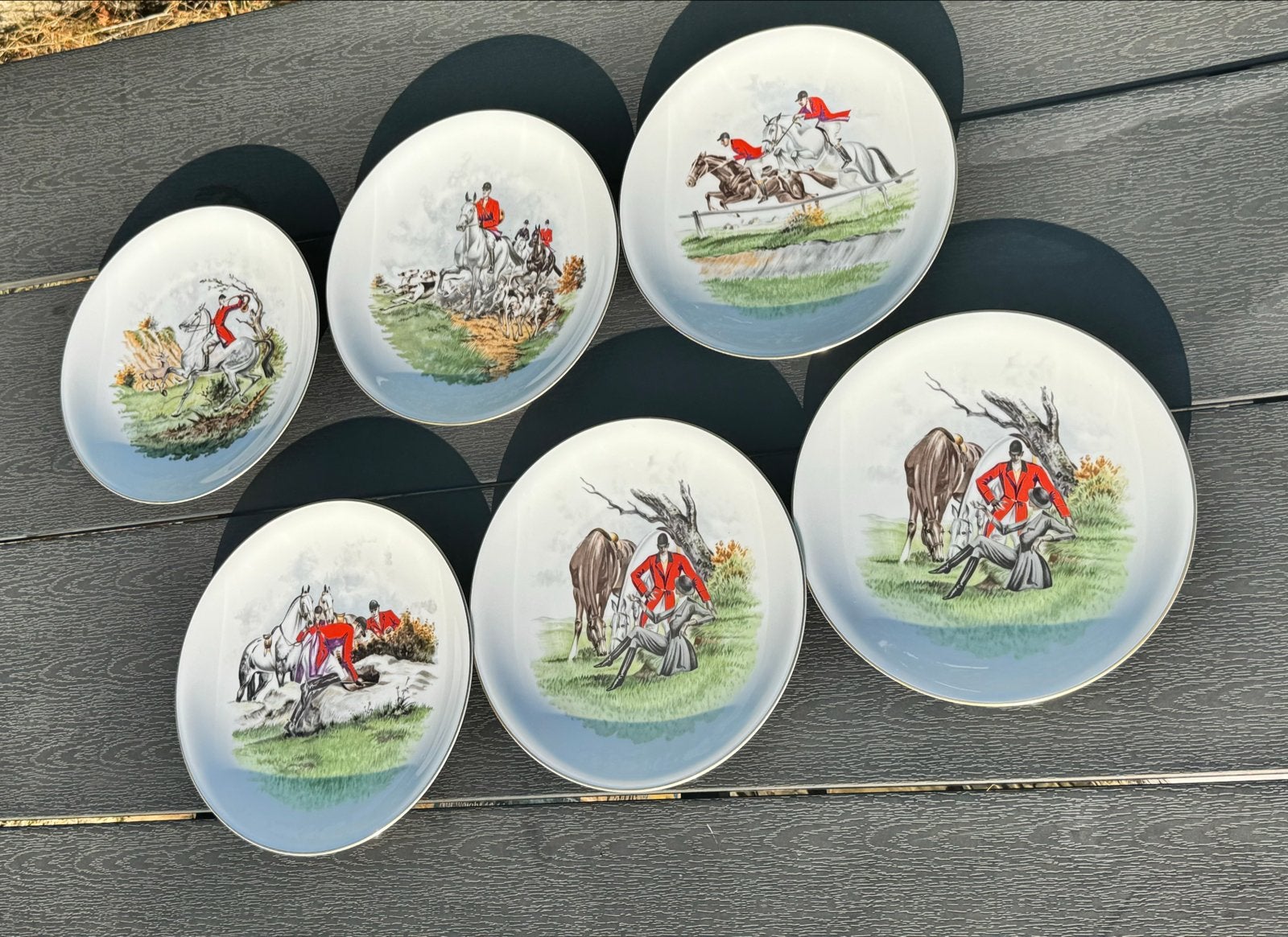 H&G Heinrich Selb Bavaria "Parforce" decoratieve borden, Ophalen of Verzenden