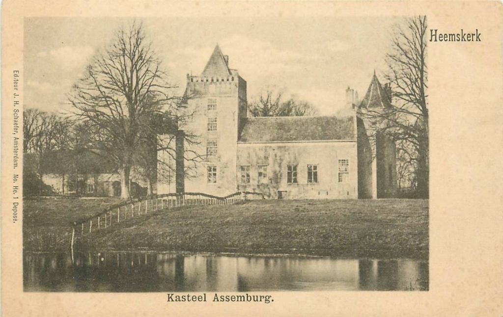 388-361-029 Heemskerk Kasteel Assemburg, Verzenden, Voor 1920, Noord-Holland