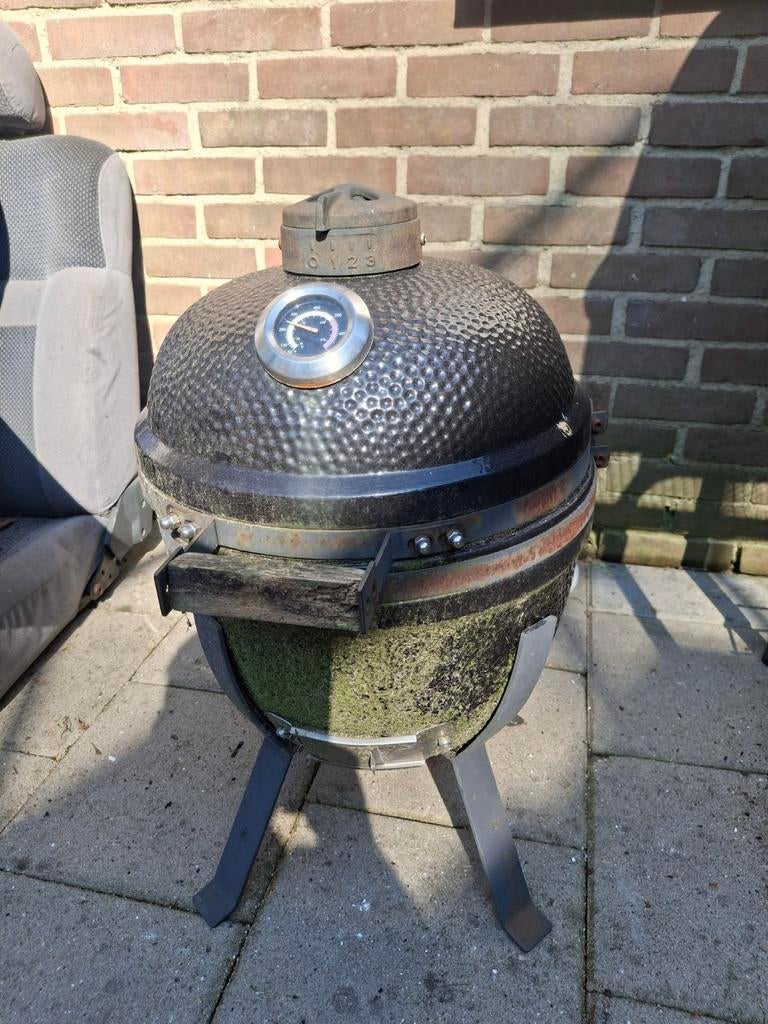 Kamado black basterd green egg, Tuin en Terras, Houtskoolbarbecues, Ophalen, Gebruikt