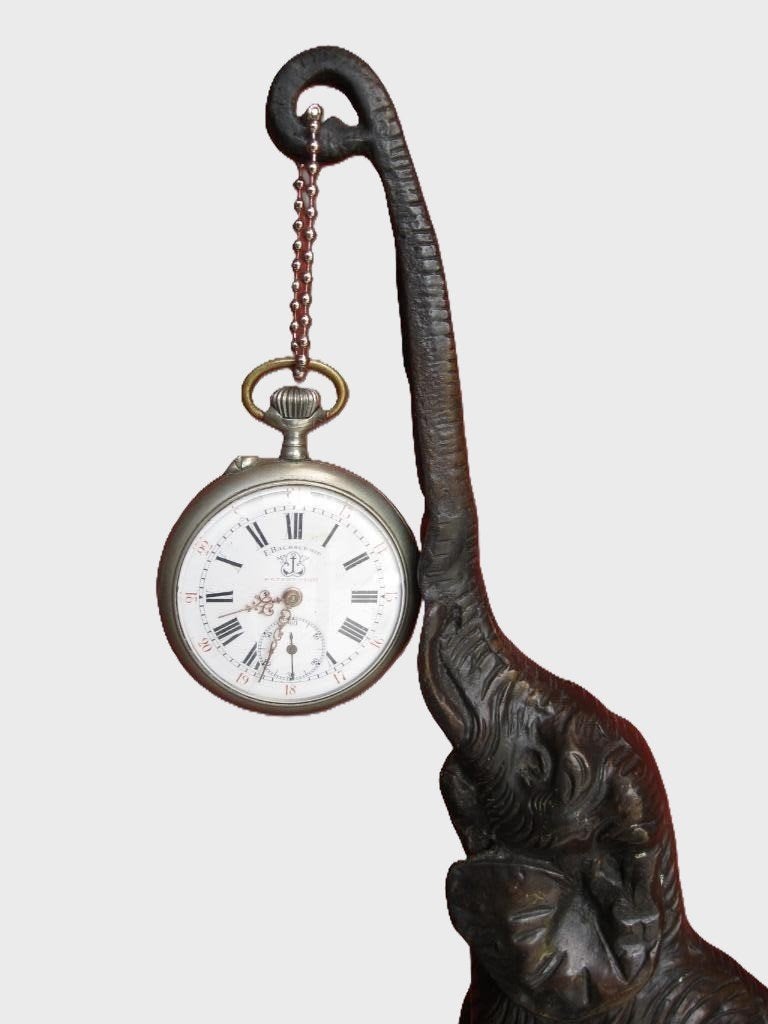 Antieke brons olifant portmontre zakhorloge., Ophalen