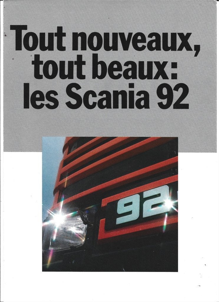 Scania 1992 folder camion vrachtwagen (sc052), Verzenden, Zo goed als nieuw, Vrachtwagen