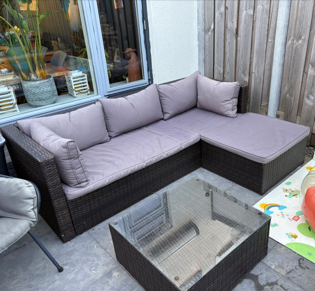 Livarno Home Loungeset met tafel, Ophalen, 4 zitplaatsen, Gebruikt, Loungeset