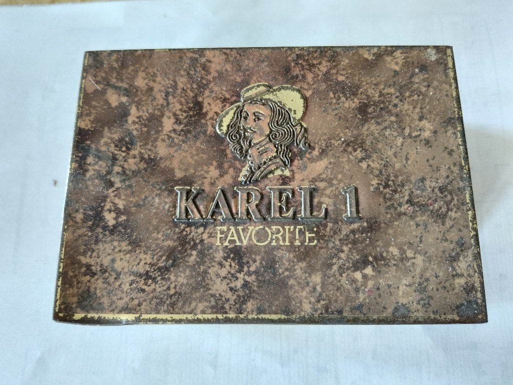 Vintage Karel I Favorite Sigarenblik - Metaal, Verzamelen, Ophalen of Verzenden, Gebruikt, Tabaksdoos of Verpakking