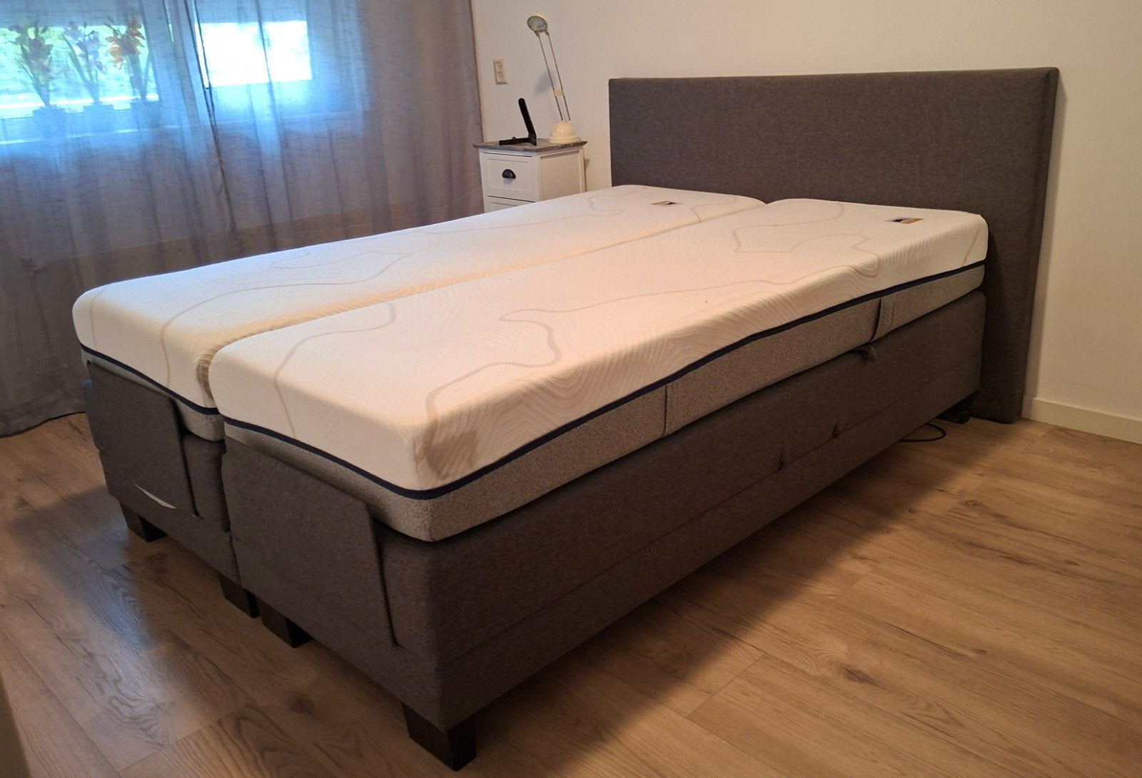 Boxspring Kronoberg, Ophalen, Tweepersoons, Grijs