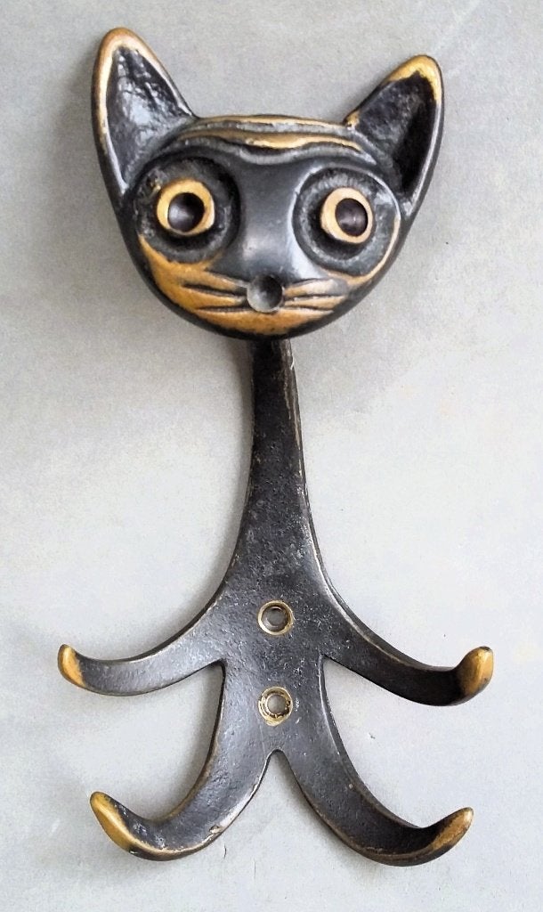 Om 1950 Bronzen Muurhaak Kapstokhaak Jashaak Modernisme, Antiek en Kunst, Antiek | Koper en Brons, Ophalen of Verzenden