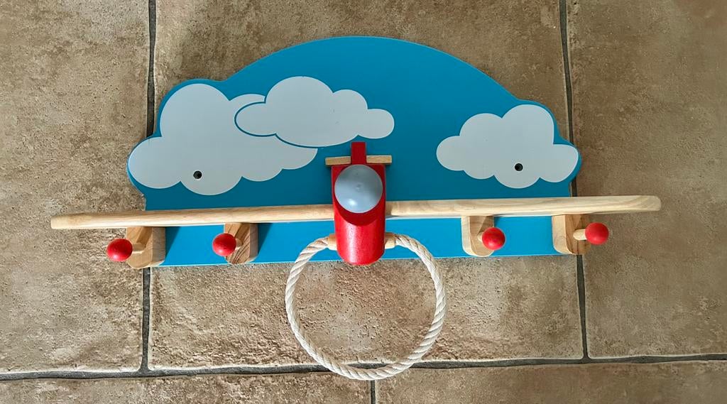 Kapstok en plankje vliegtuig in de wolken, Ophalen of Verzenden, Zo goed als nieuw, Kapstokje