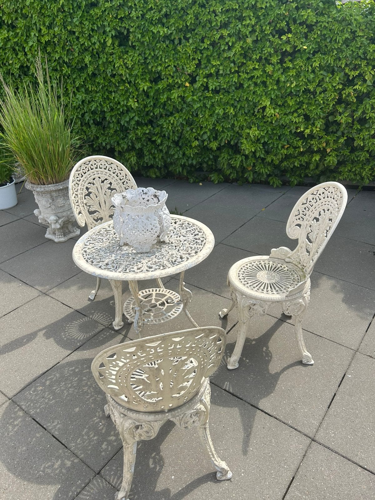 Stijlvolle Franse bistro tuin set - 6 stoelen, 2 tafels, Tuin en Terras, Tuinsets en Loungesets, Ophalen, Overige materialen, Gebruikt