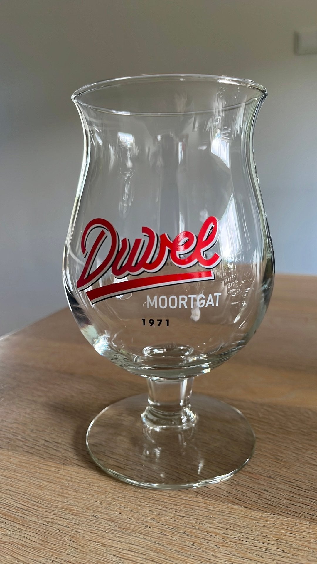 Duvel Moortgat 85 jaar collectors glas 1971 (uit 2008), Ophalen of Verzenden, Gebruikt, Glas of Glazen, Duvel