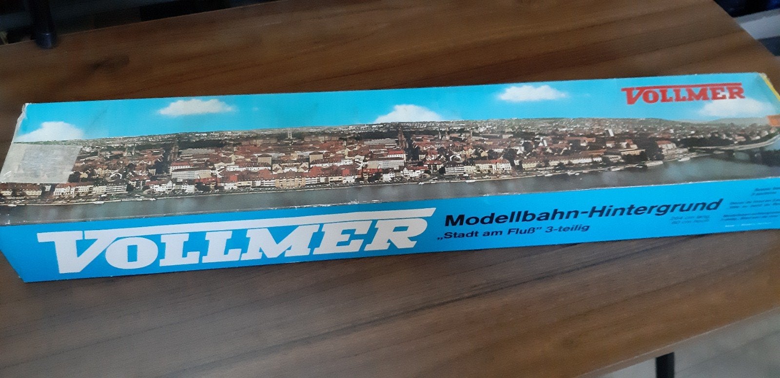 Modelbaanachtergrond Stadt am Fluß Vollmer 7402, Overige merken, Gebruikt, Gelijkstroom of Wisselstroom, Brug, Tunnel of Gebouw