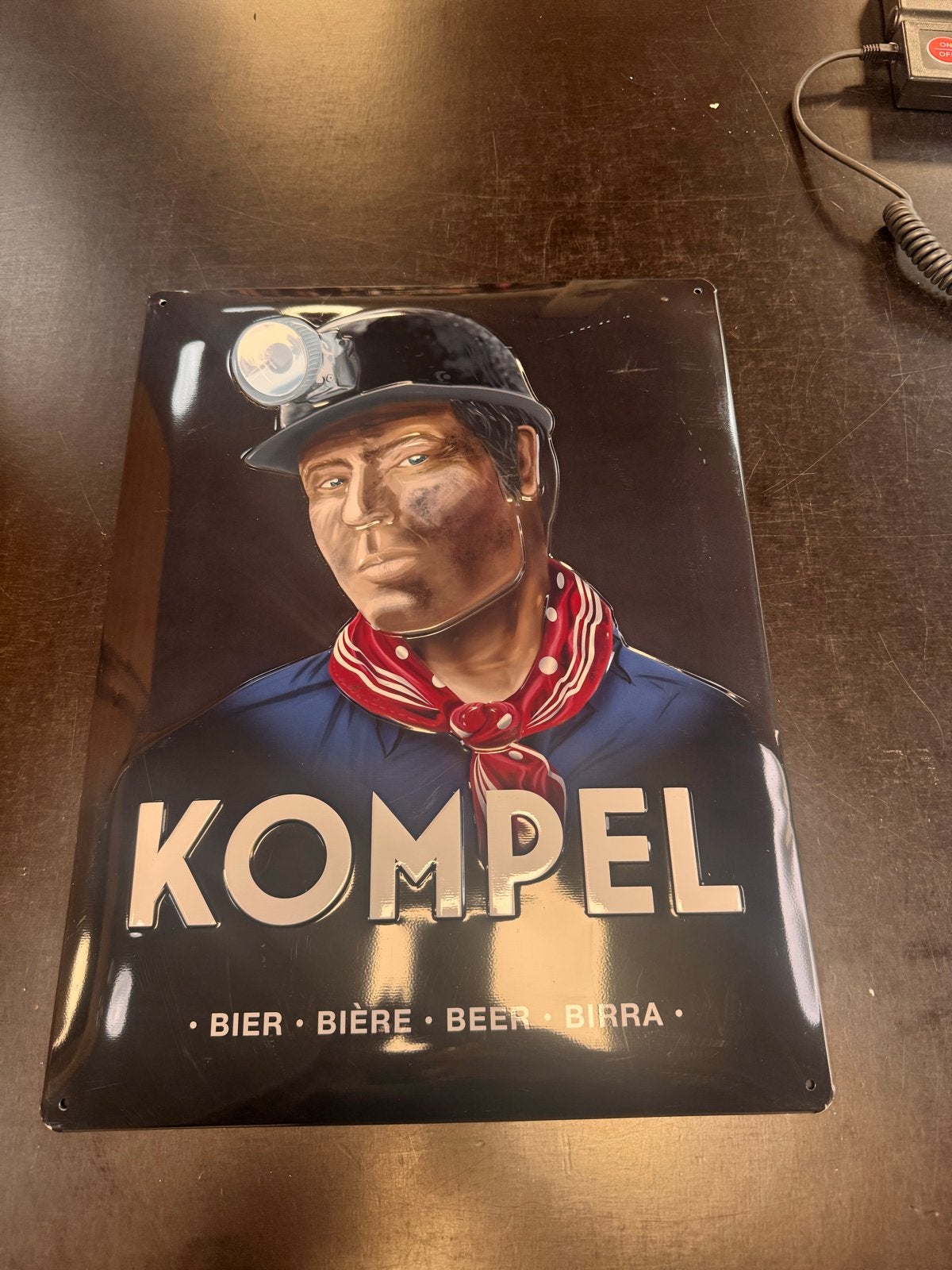 Kompel bier Reclamebord - Vintage Tinplate, Ophalen of Verzenden