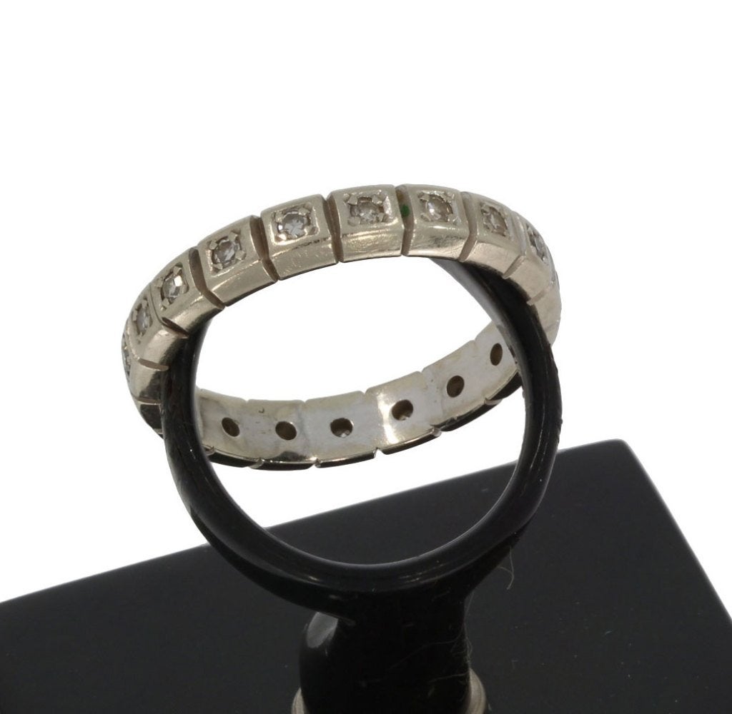 Diamanten 14k gouden alliance rij ring dame briljant fraai, Voordeelsieraden, Ophalen of Verzenden, Met edelsteen, Dame