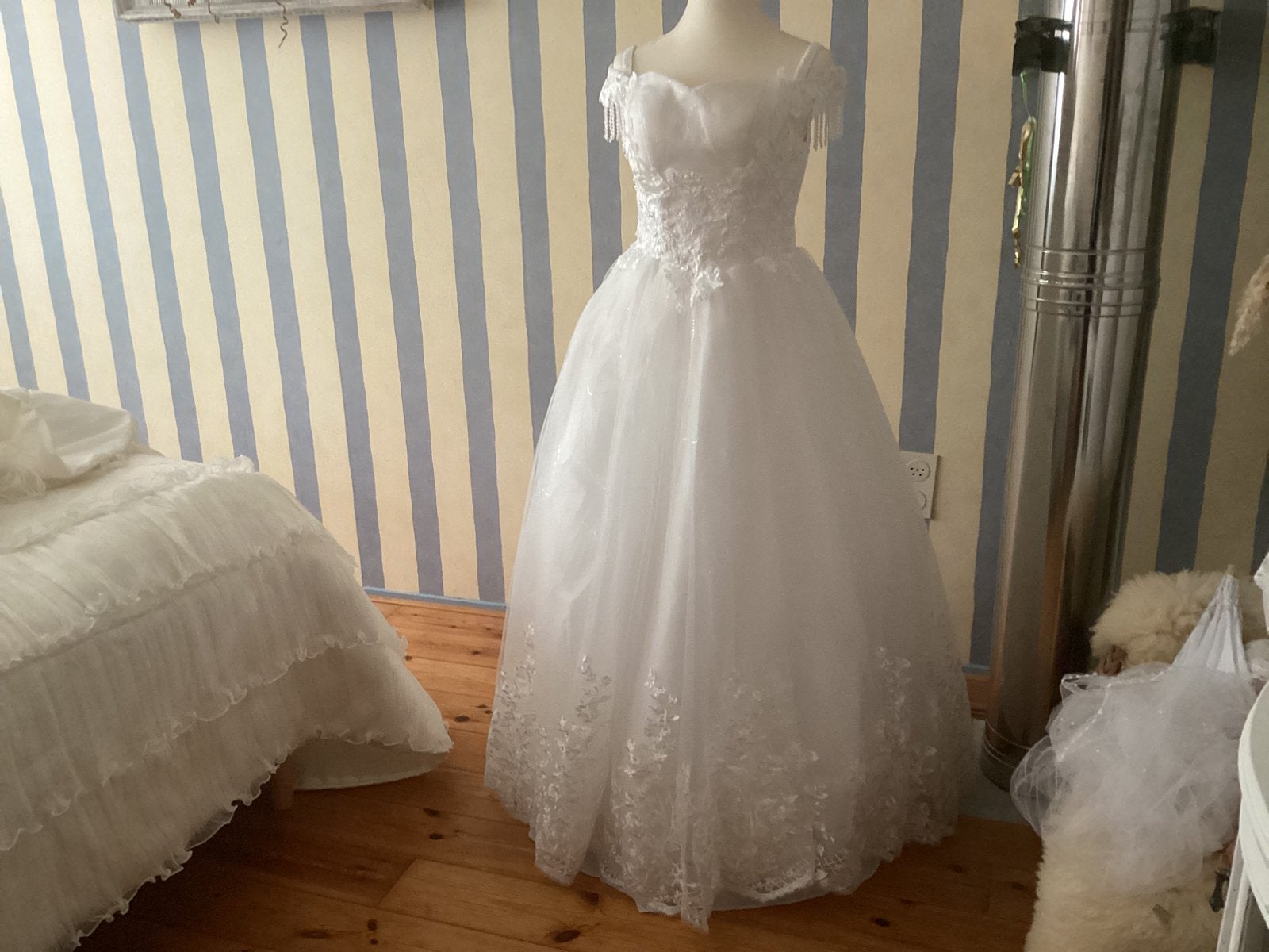 Witte prinsessen trouwjurk, Kleding | Dames, Trouwkleding en Trouwaccessoires, Ophalen, Zo goed als nieuw, Wit, Trouwjurk