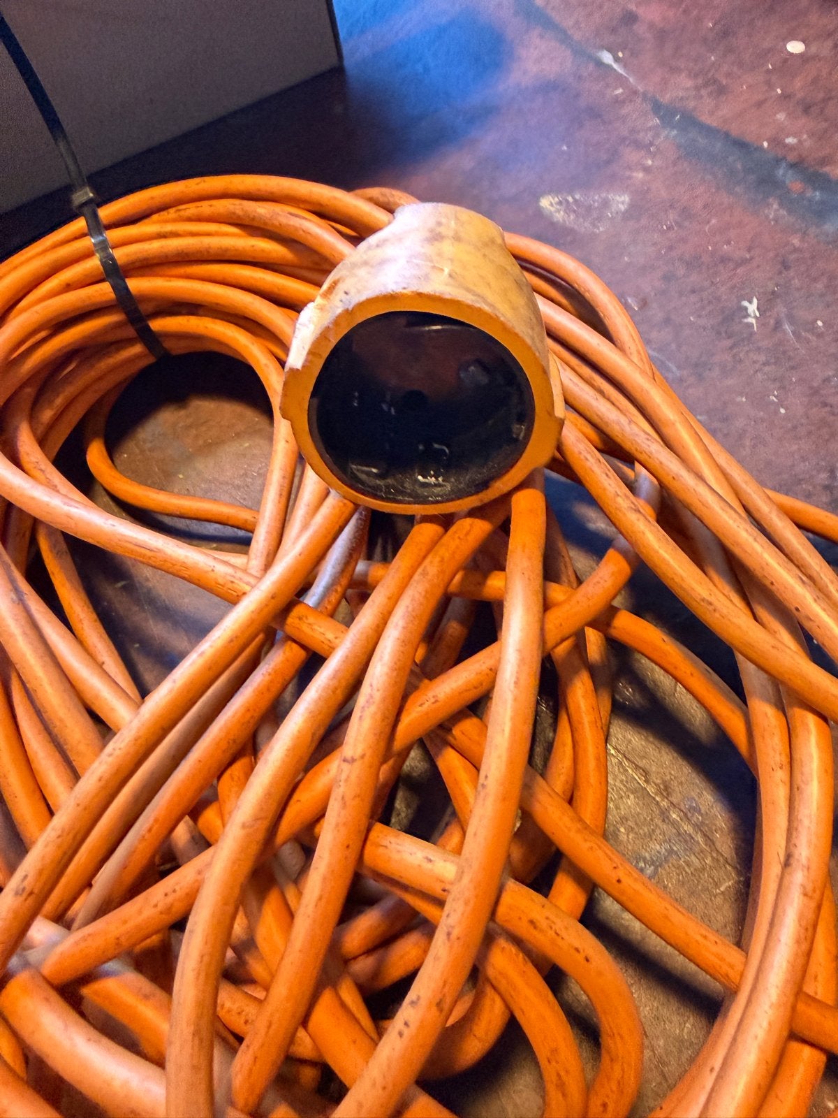 Verlengsnoer met enkele stekker, oranje, Ophalen of Verzenden, Gebruikt, Kabel of Snoer