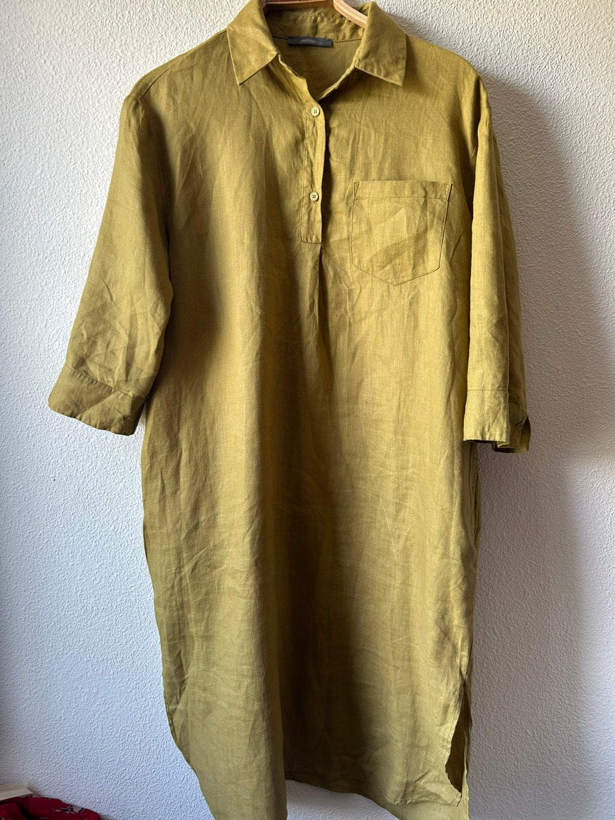 Linnen jurk van Emotions by BF, Kleding | Dames, Ophalen of Verzenden, Zo goed als nieuw, Maat 38/40 (M), Onder de knie