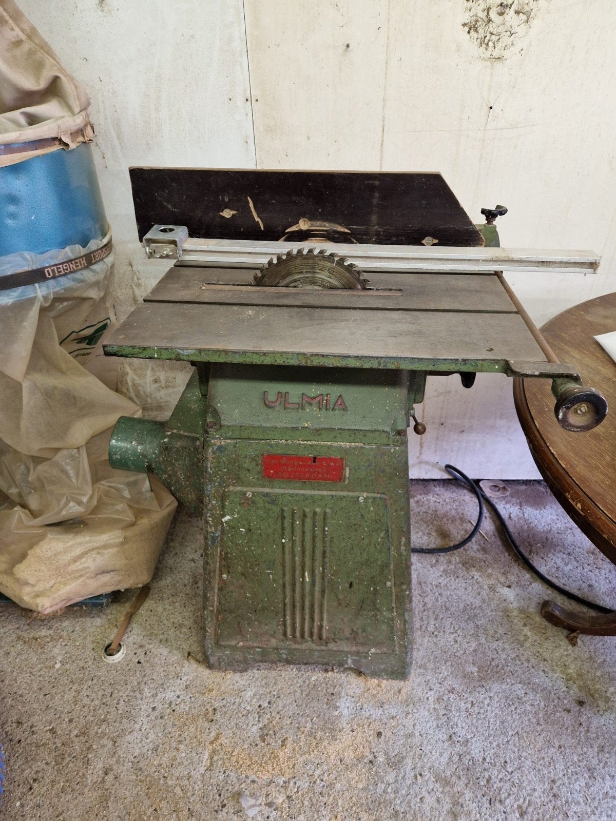 Ulmia zaagmachine,  zaagtafel, krachtstroom, Ophalen, Gebruikt, Cirkelzaag, Ulmia