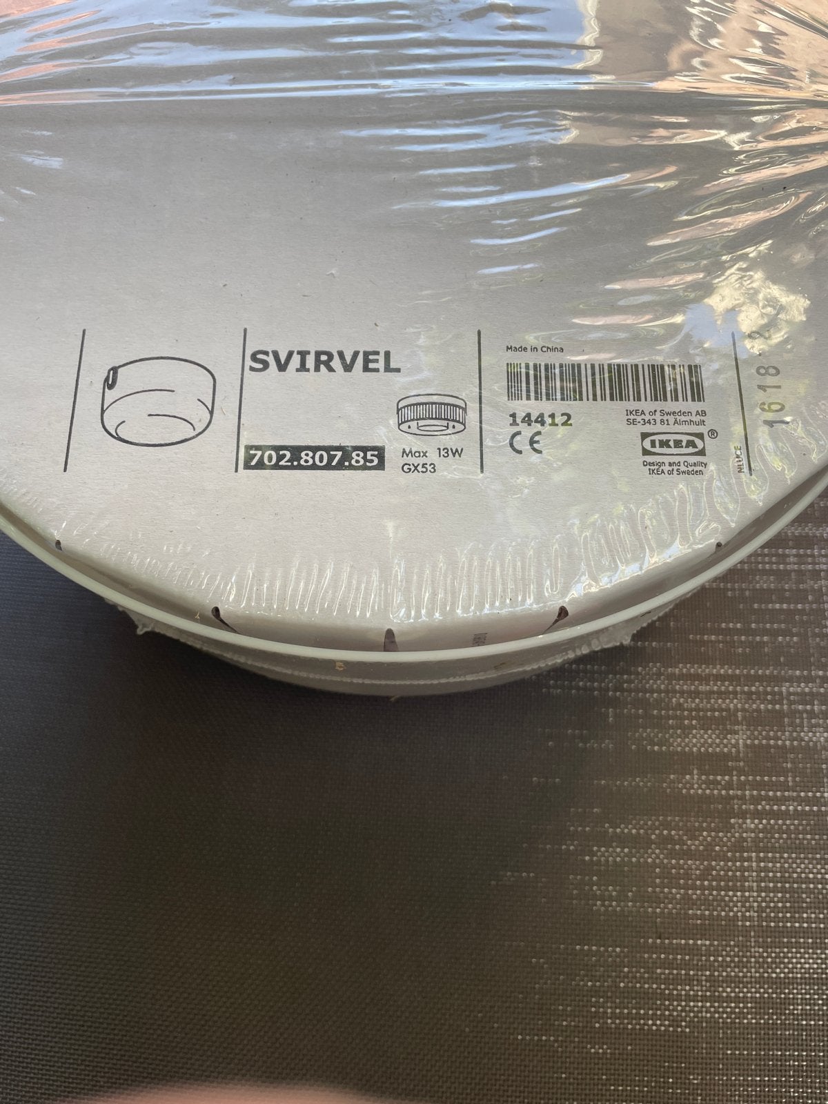 IKEA SVIRVEL Plafondlamp - Nieuw in verpakking € 2,50, Ophalen, Kunststof, Modern, Nieuw