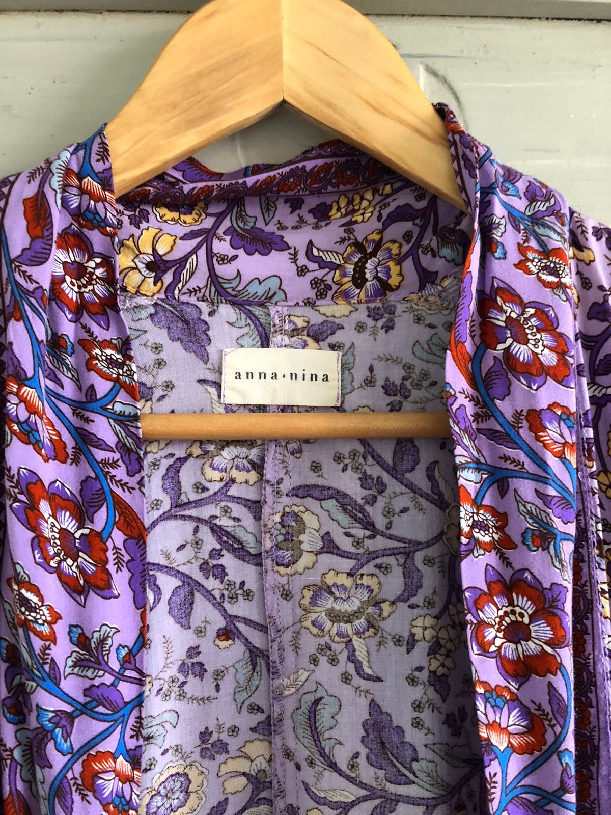 Heerlijk zomerse Anna + Nina Kimono One Size (Mt 42  - 46), Ophalen, Paars, Maat 46/48 (XL) of groter, Zo goed als nieuw