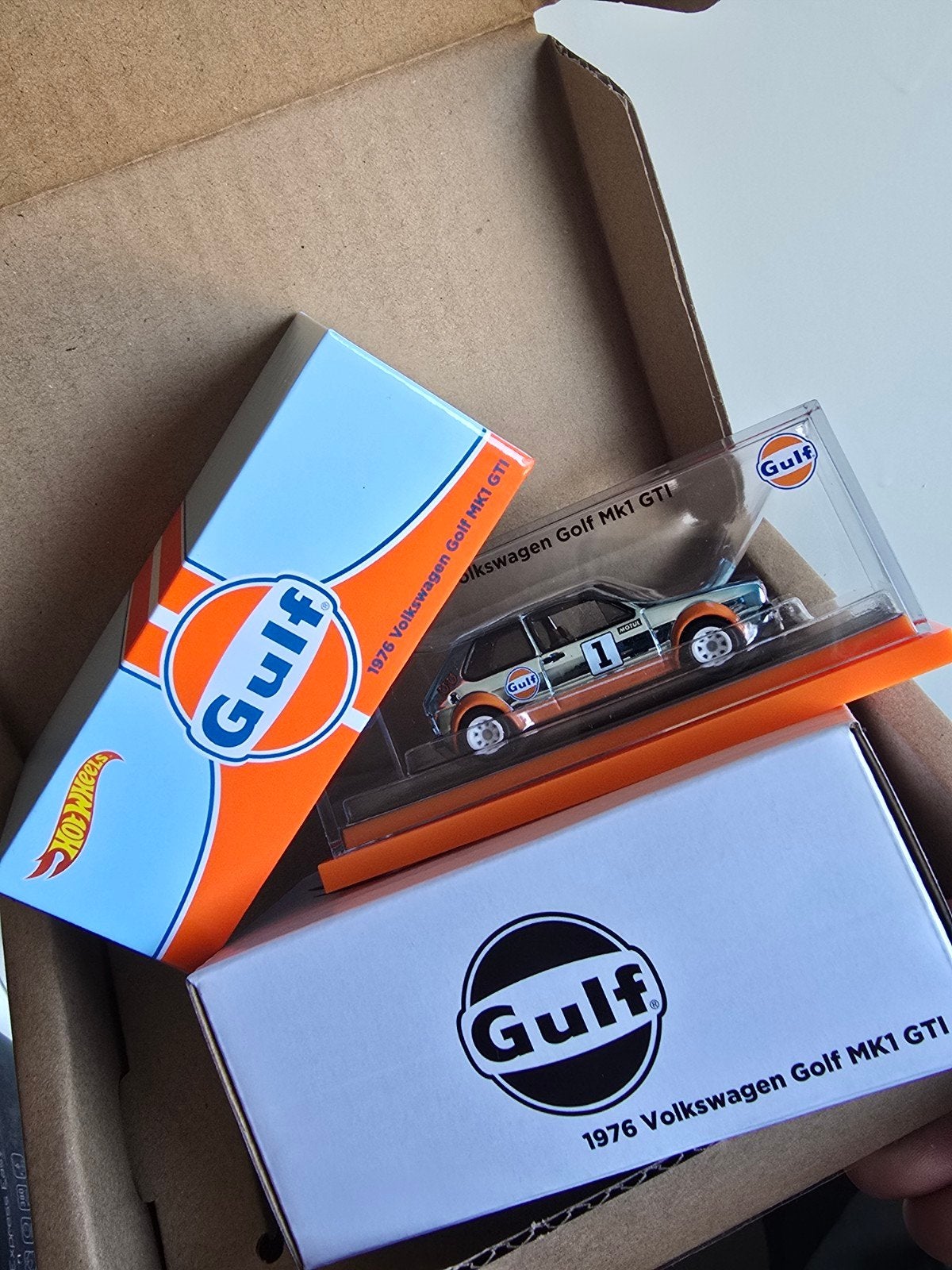 Hot Wheels RLC 1976 Volkswagen Golf Mk1 GTI Gulf Spectrafla, Ophalen of Verzenden, Nieuw, Auto