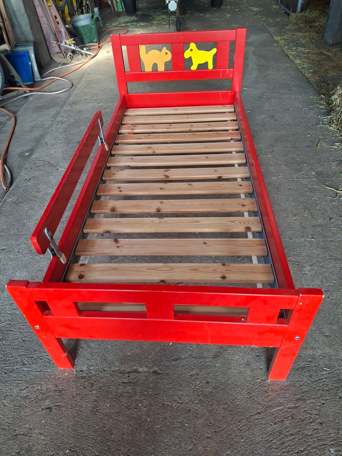 Kinderbed, Ophalen, Gebruikt, Wit, 190 cm of minder