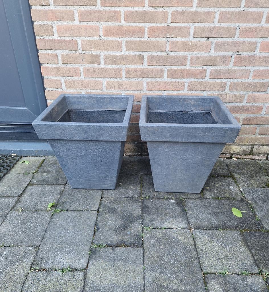 2X Mooie Kunststof Bloembak €6,50 per stuk, Tuin en Terras, Ophalen, Kunststof, Minder dan 60 cm, Vierkant