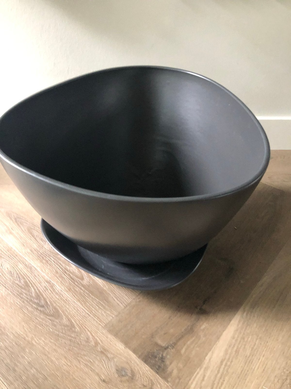 IKEA BIGARRA Bloempot met schotel, donkergrijs, Ophalen