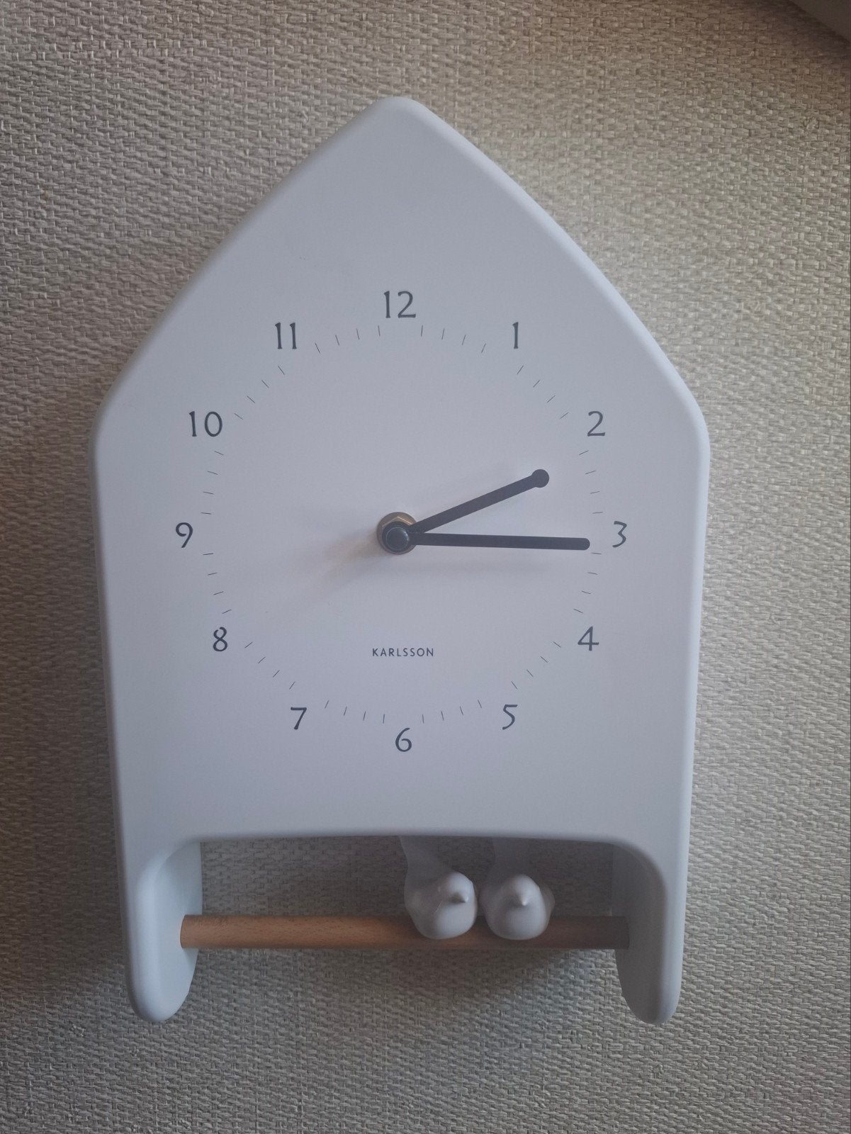 Witte wandklok, klok Love Birds van Karlsson, Wit, Wanddecoratie, Ophalen of Verzenden, 32 cm
