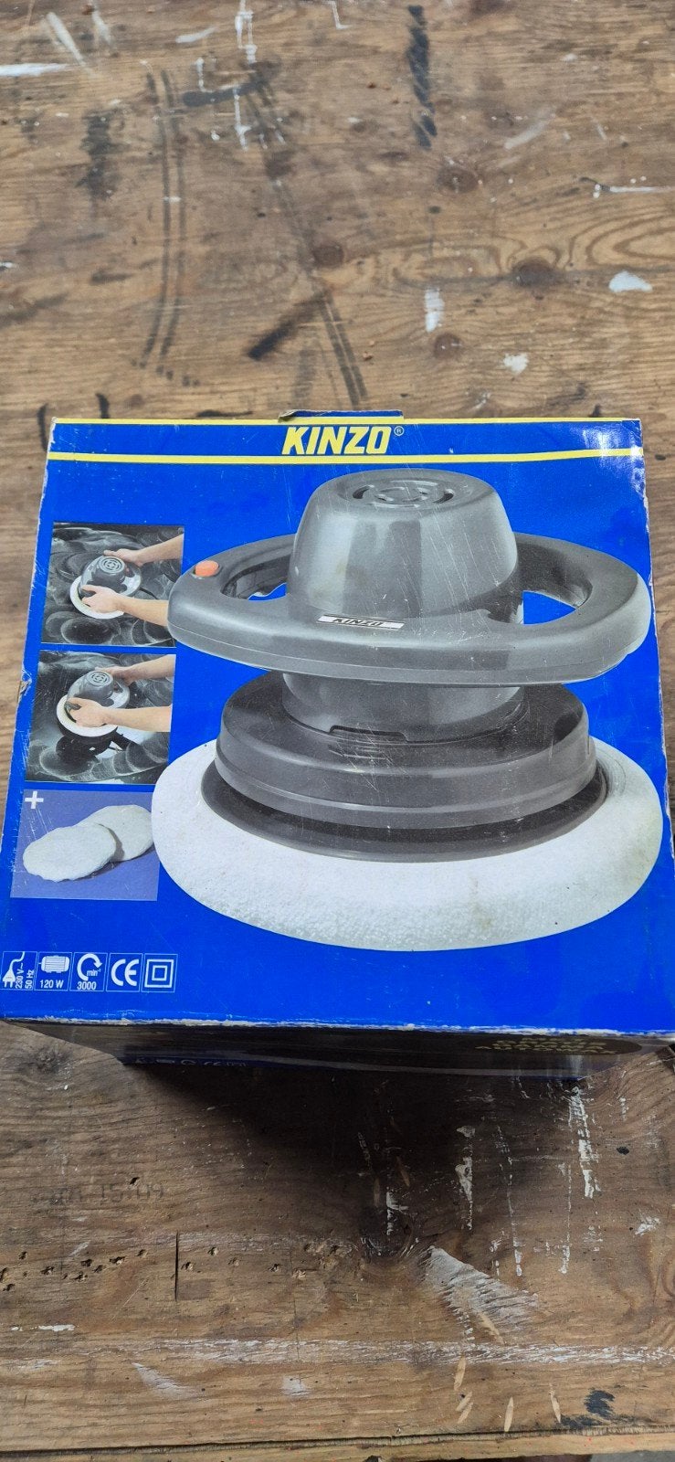 Kinzo 120W Excentrische Schuurmachine/Polijstmachine, Doe-het-zelf en Verbouw, Ophalen, Gebruikt, Minder dan 600 watt, Excentrische schuurmachine