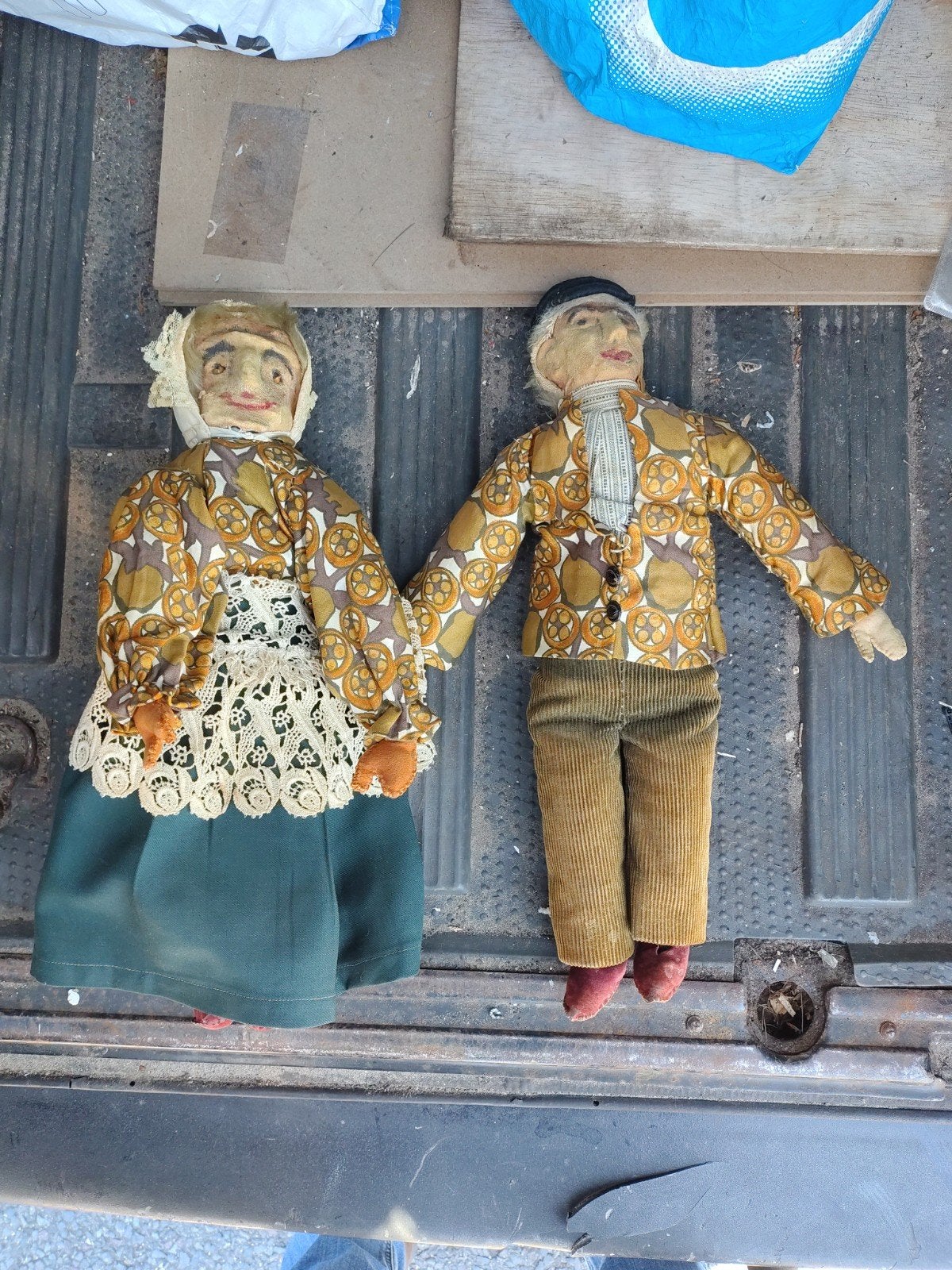 Vintage Poppenkoppel "Opa & Oma" - Jaren '70 Retro Huisvlijt, Verzamelen, Poppen, Ophalen of Verzenden
