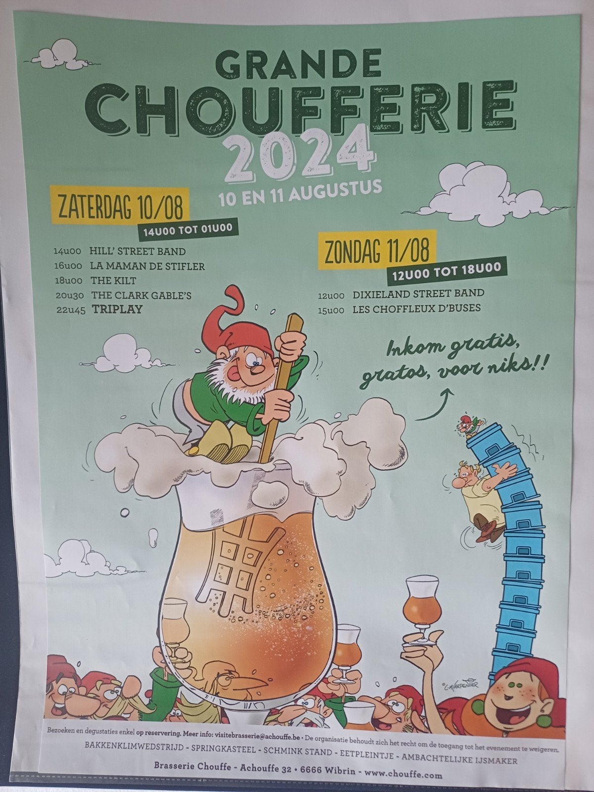 Chouffe klein poster Grande Choufferie 2024 nieuw, Verzamelen, Ophalen of Verzenden, Nieuw, Reclamebord, Plaat of Schild, Overige merken