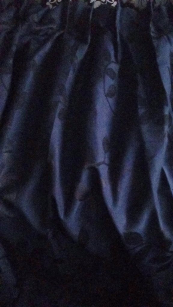 donker blauwe overgordijnen met motief Jacquard stof, 200 cm, Overgordijn, Overige merken, Blauw