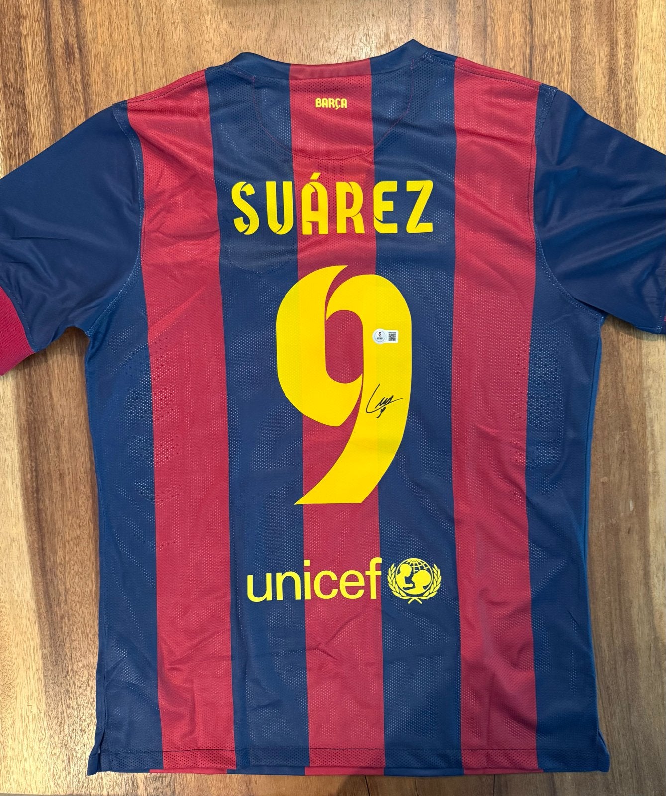 Gesigneerd FC Barcelona Suárez Thuisshirt - Beckett COA, Ophalen of Verzenden, Nieuw, Buitenlandse clubs, Shirt