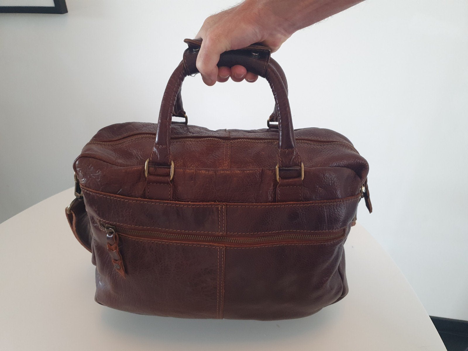 PME Legend Leren cowboybag Schoudertas - Bruin, 40 tot 60 cm, 20 tot 30 cm, Bruin, Ophalen of Verzenden