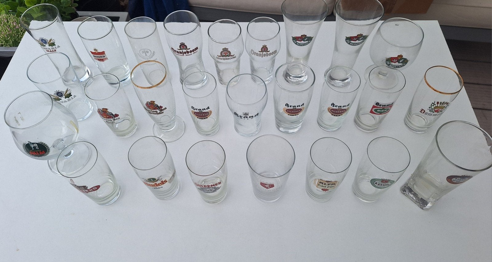 26 bierglazen, Verzamelen, Biermerken, Ophalen, Gebruikt, Glas of Glazen, Overige merken