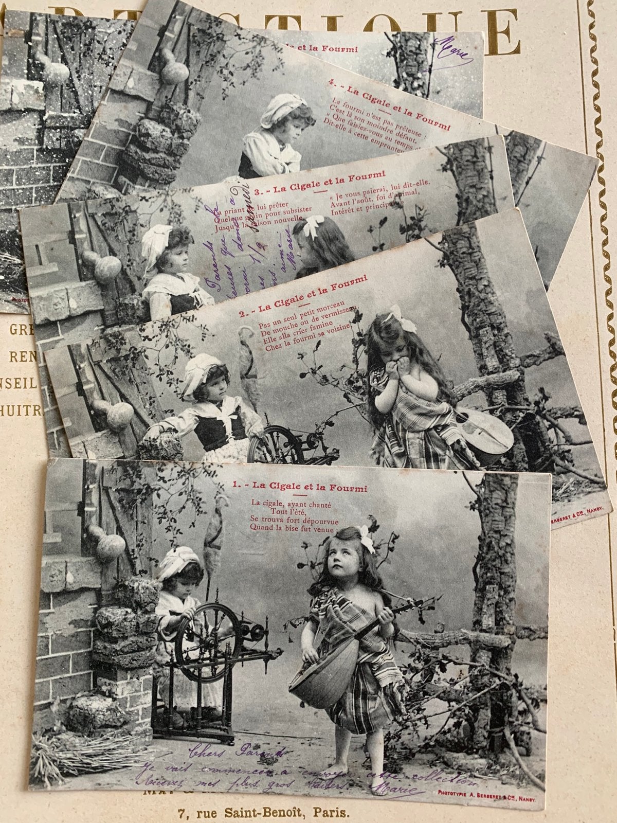 1904 La Cigale et la Fourni - De krekel en de mier (GG), Ophalen of Verzenden, Voor 1920, Gelopen, Kinderen