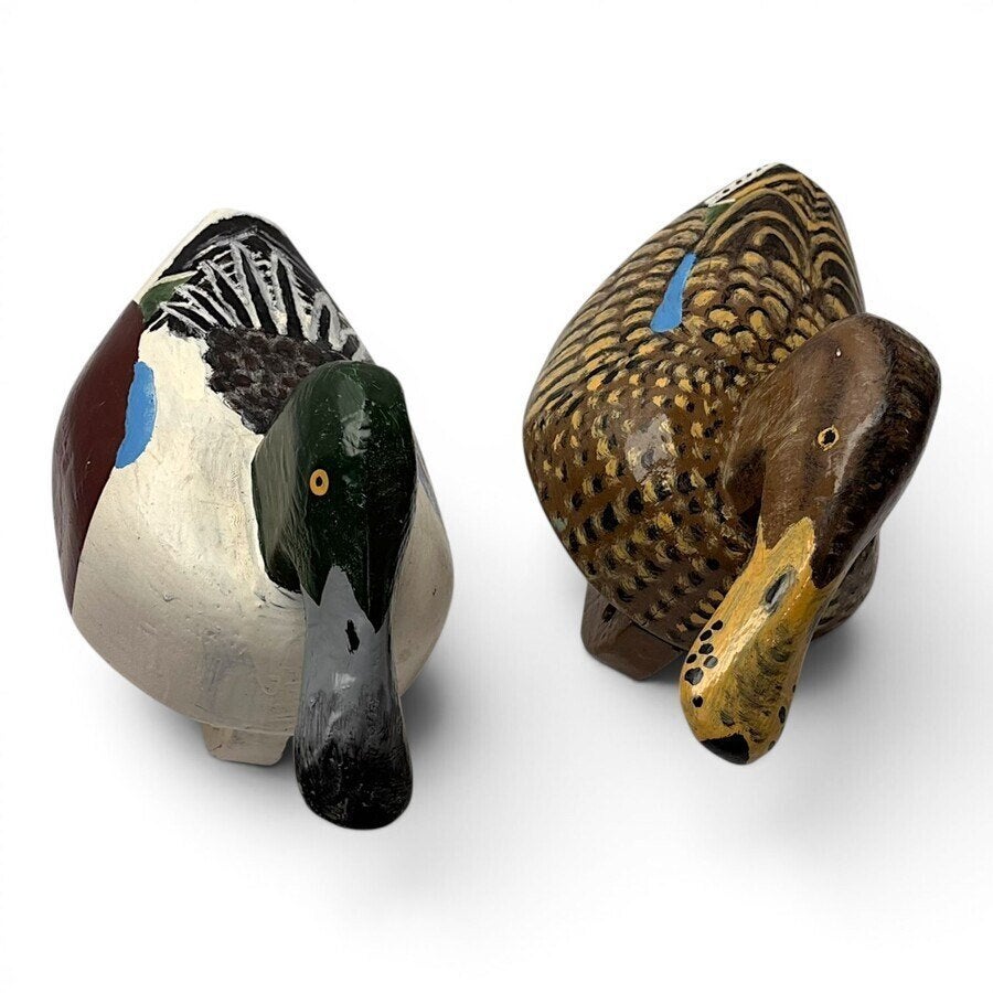 Twee houten lokeenden, slobeenden, Ophalen of Verzenden