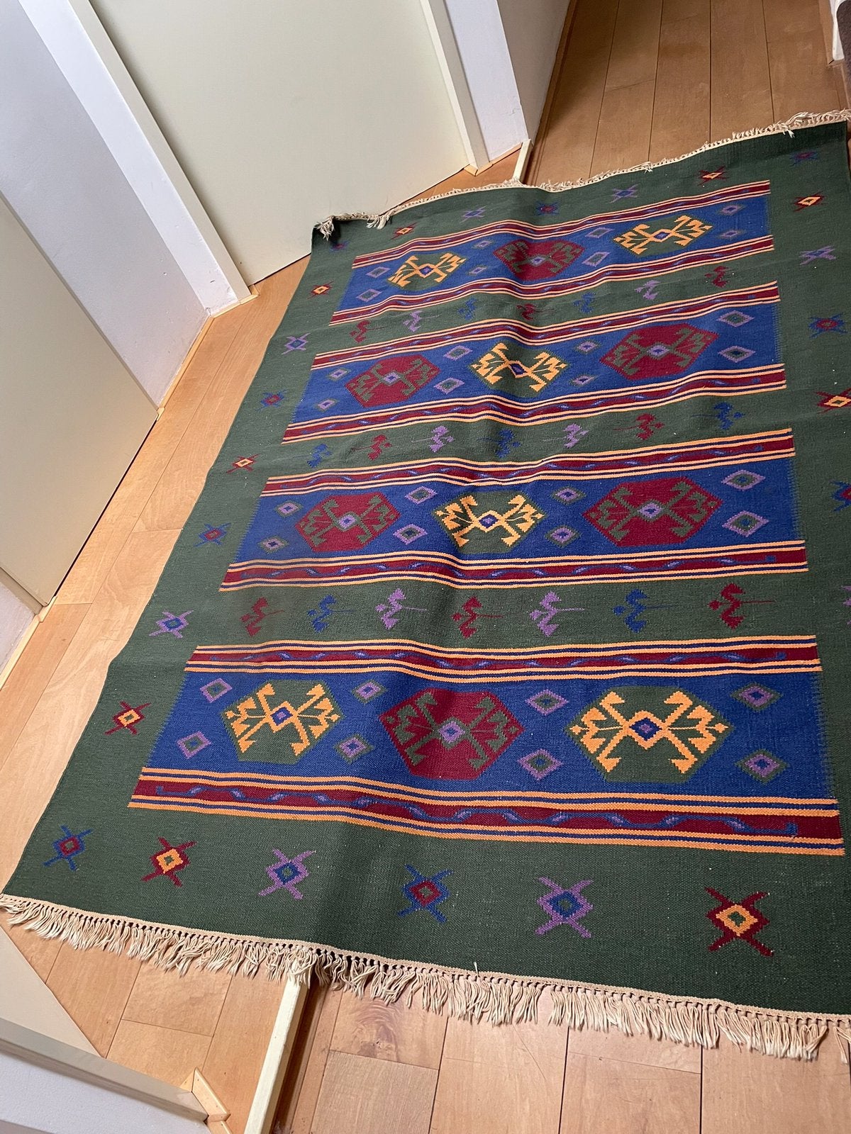 Vloerkleed kelim vintage te koop, Huis en Inrichting, Ophalen, Gebruikt, 150 tot 200 cm, 200 cm of meer