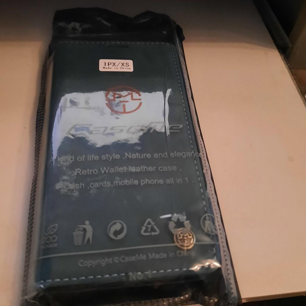 Leren portemonnee hoesje voor iPhone X/XS - Nieuw, Ophalen of Verzenden, Nieuw, IPhone X, Hoesje of Tasje
