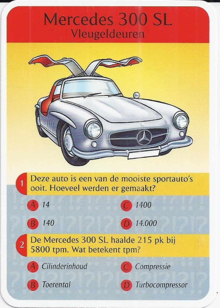 Kw3591 verzamelkaartje mercedes 300 sl vleugeldeuren, Ophalen of Verzenden, Zo goed als nieuw, Auto's