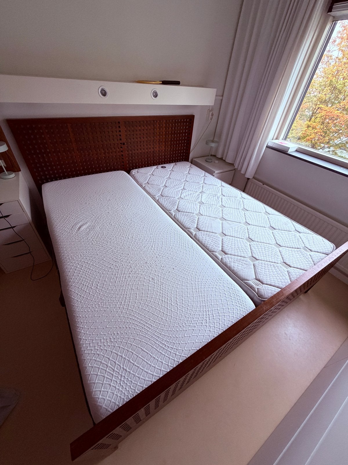 Houten Bedframe ledikant 180x200 cm - Tweepersoons, Ophalen, Gebruikt, Bruin, Tweepersoons