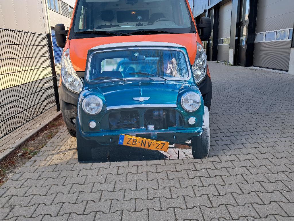 Mooie Lifesize Mini classic reclame plaat super leuk., Ophalen, Reclamebord, Eu, Gebruikt