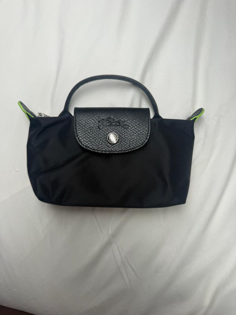 Longchamp mini bag zwart met groene details., Ophalen of Verzenden, Nieuw, Zwart, Handtas