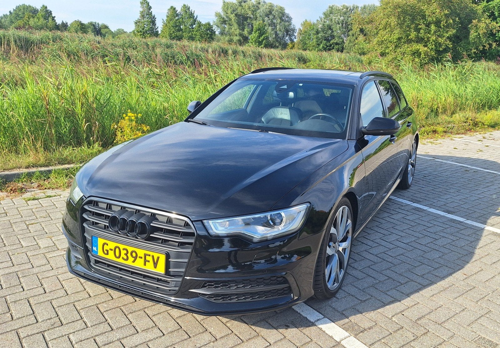 Audi A6 2.0 TDI Ultra Avant 3x S-line All Black, Auto's, Audi, 1800 kg, Zwart, Leder en Stof, Zwart