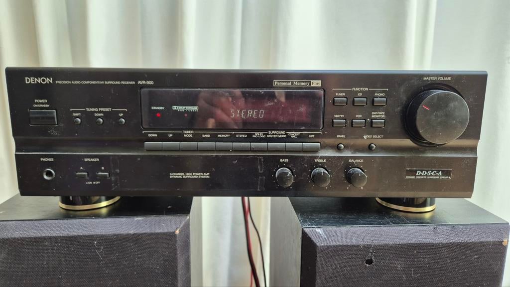 Denon AVR-900 Dolby-Surround versterker, met 5 speakers., Ophalen, Gebruikt, Denon, 60 tot 120 watt