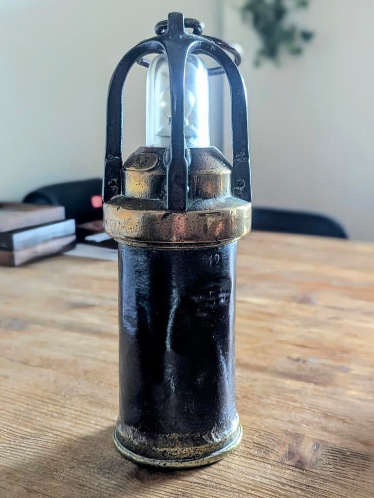 Oude mijnwerkerslamp, Antiek en Kunst, Ophalen of Verzenden
