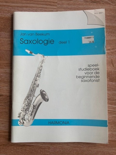 Saxologie deel 1 / studieboek saxofoon voor beginner, Ophalen of Verzenden, Zo goed als nieuw, Populair, Saxofoon
