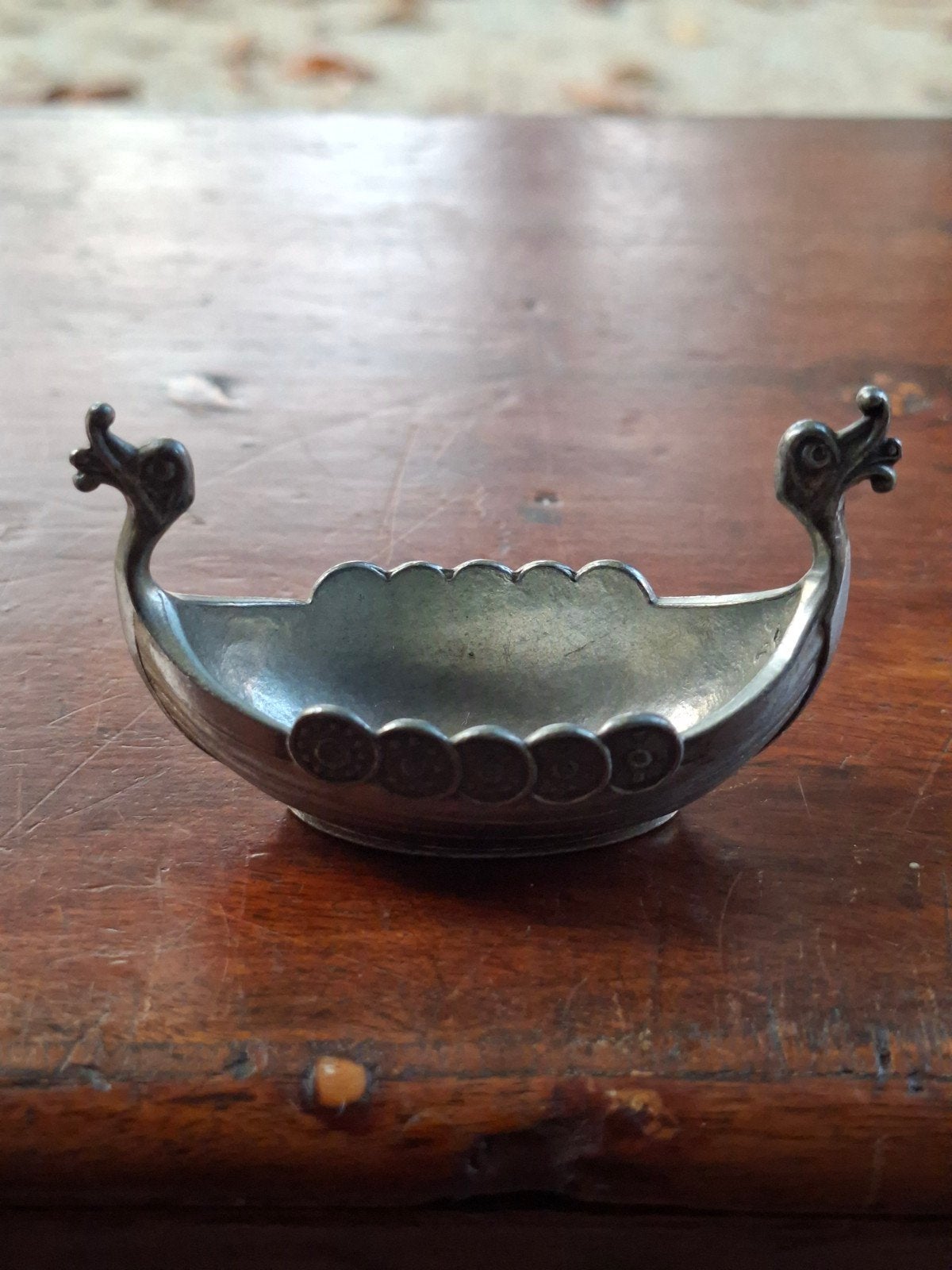 Vintage Noorse Viking Drakenboot Schaal - Tin, Ophalen of Verzenden